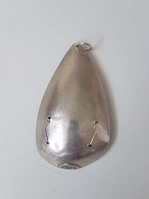 Lapis Lazuli Faceted Blue Oval in large teardop solid silver setting with silver wire. 16.5  g!