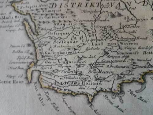 1769 SOUTH AFRICA ORIGINAL MAP. Isaak Tirion. Kaart van Het Zuidelykste Gedeelte van Afrika...