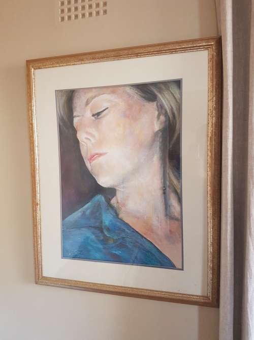 John Botham ( 1966- ). original pastel of young woman.