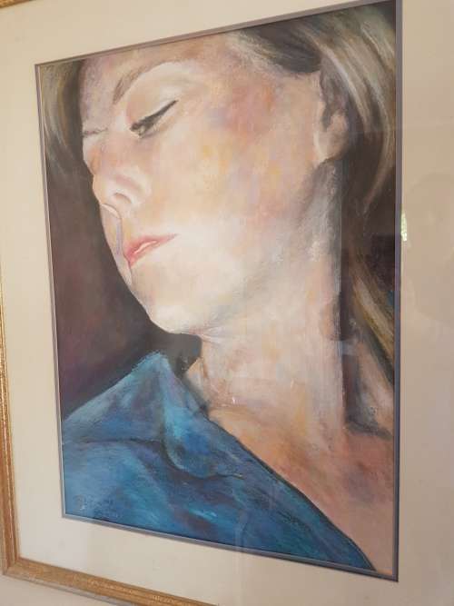 John Botham ( 1966- ). original pastel of young woman.