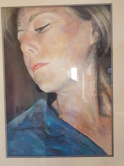 John Botham ( 1966- ). original pastel of young woman.