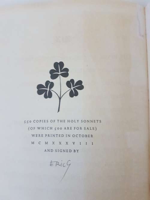 The Holy Sonnets of John Donne. SIGNED BY ERIC GILL. Edition limited to 550
