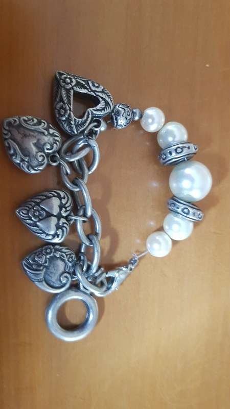 Three childrens` fashion bracelets: LOTS OF METAL CHARMS! ( 8 CHARMS )