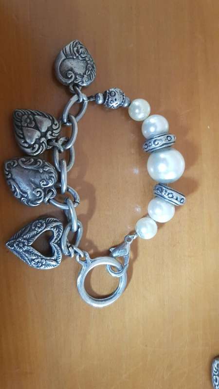 Three childrens` fashion bracelets: LOTS OF METAL CHARMS! ( 8 CHARMS )