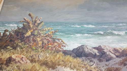 Roy Taylor ( 1919-2000) . Seascape of the Natal Coast.  Original Oil.. SIGNED and INSCRIBED