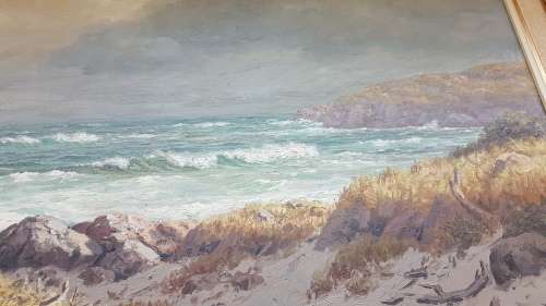 Roy Taylor ( 1919-2000) . Seascape of the Natal Coast.  Original Oil.. SIGNED and INSCRIBED