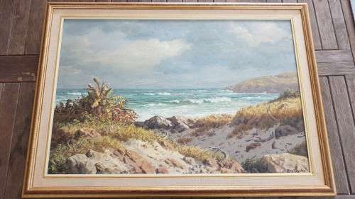 Roy Taylor ( 1919-2000) . Seascape of the Natal Coast.  Original Oil.. SIGNED and INSCRIBED