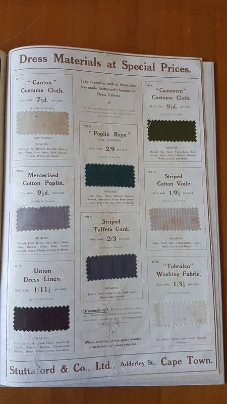 Stuttafords Catalogue Summer Fashions 1912. 1913. Complete and bound in cloth hardback.