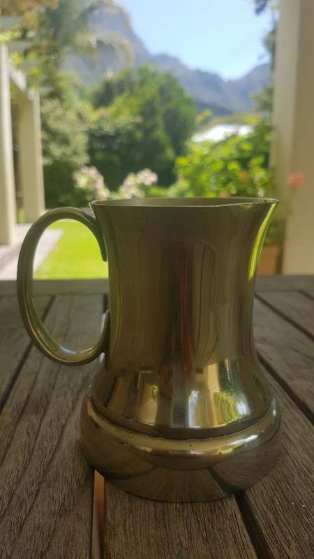 Victorian 1837 Coronation Commemoration Half Pint Mug. Shiny Brass.