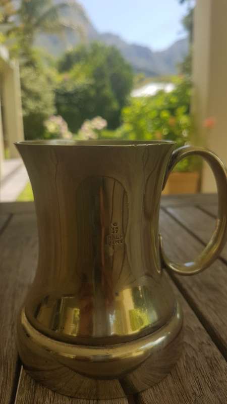 Victorian 1837 Coronation Commemoration Half Pint Mug. Shiny Brass.