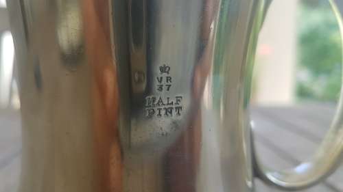 Victorian 1837 Coronation Commemoration Half Pint Mug. Shiny Brass.