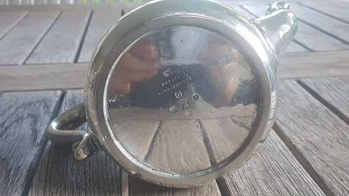 White Star Line first class individual teapot. Elkington silver plate with all marks. Titanic.