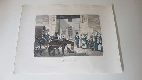Original Colour Aquatint. Office of Nurses from `A Tour Through Paris`, 1822.  by William Sams