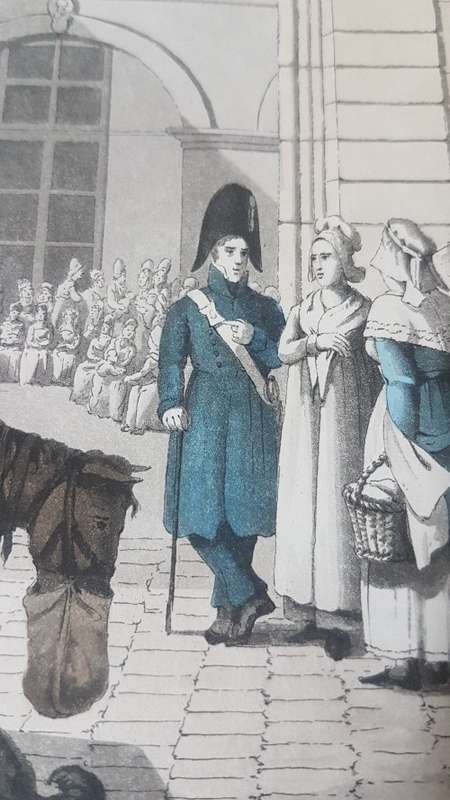 Original Colour Aquatint. Office of Nurses from `A Tour Through Paris`, 1822.  by William Sams