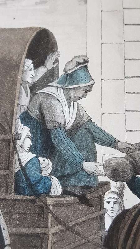 Original Colour Aquatint. Office of Nurses from `A Tour Through Paris`, 1822.  by William Sams