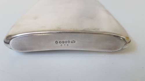 Large Silver Plated Hip Flask with Hunting Bugle Hallmark! Circa 1920s . Thick silver plate . 220 ml