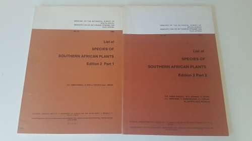 List of Species of Southern African Plants. Edition 2 Parts 1 AND  2.