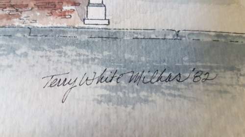 New Orleans Safmarine Rennies Offices.  Original Watercolour. Signed Terry White Milhas 1982