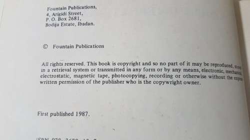 Childe Internationale by Wole Soyinka. Published Ibadan Nigeria in 1987 by Fountain Publications.