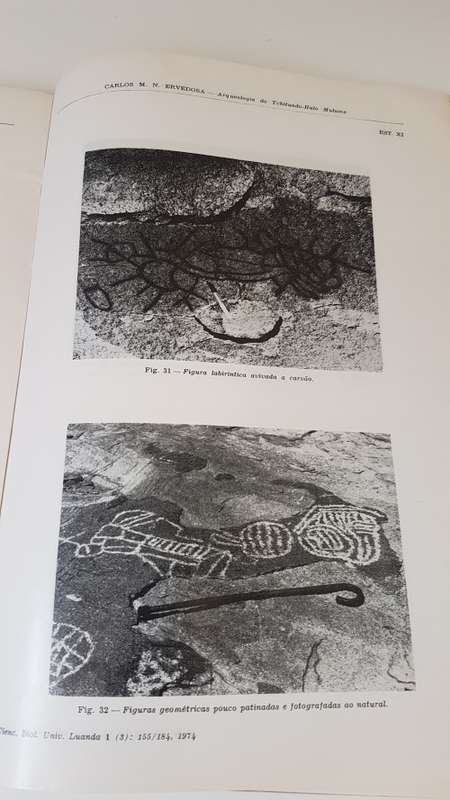 Arqueologia do Tchitundo-Hulo Mulume. Mocamedes-Angola. SIGNED AND INSCRIBED. Amazing Primitive Art.