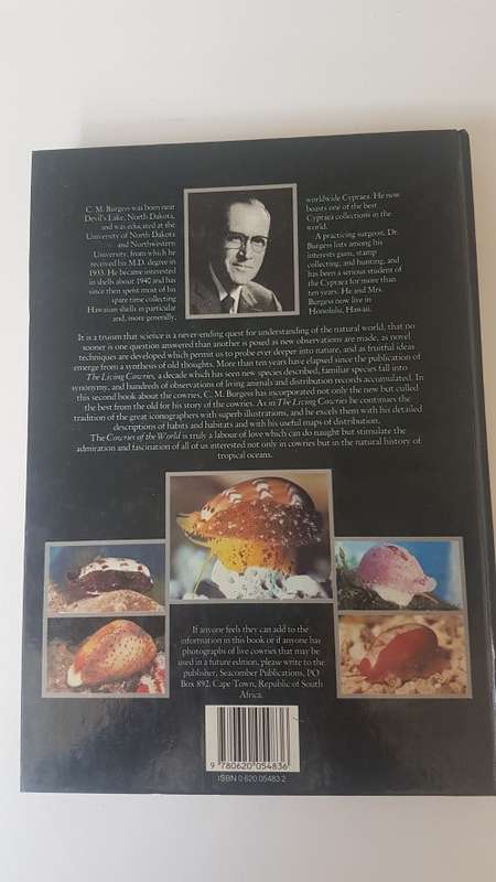 Burgess` Cowries of the World. Thorough Book, published in Cape Town by Gordon Verhoef. 1985 1st. Ed