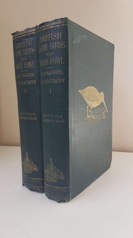 British Game Birds and Wildfowl. Complete 2 Volume Set. 1895! Sixty hand coloured plates!!