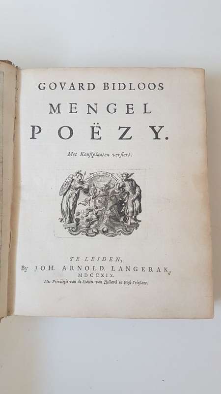 Mengel Poezy. Met Konstplaaten Versiert. By Govert Bidloo. 1719! Beautifully illustrated!