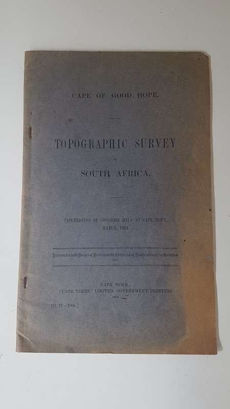 Topographic Survey of South Africa. Original 1904 Blue Book, Cape Colony.