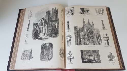 Old England: A Pictorial Museum. 1864 2 Volume Set!  Leatherbound with NEW LEATHER! Charles Knight.