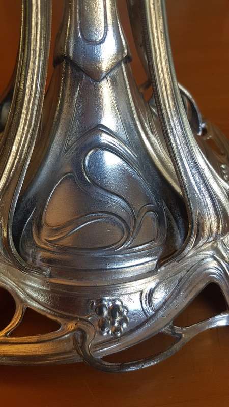 Art Nouveau Centrepiece Silver Plate and Cut Glass Bowl with Silver Rim.  WMF . Large, 40 cm high!