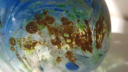 Shirley Cloete  (1921-2010). Signed Hand Made VASE.  Swirled hand blown colour glass. Pro glassmaker