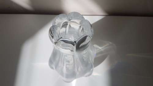 Orrefors Glass Vase. Swedish + Stylish, Heavy. Vicke Lindstrand Stella Polaris Range Date mark 1954