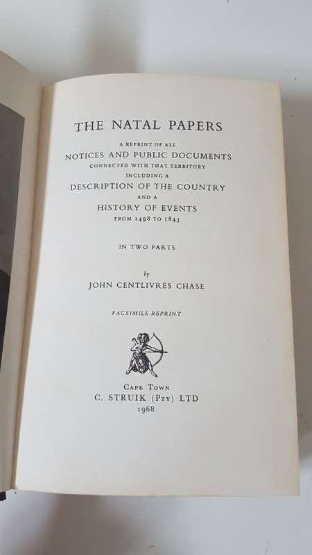 The Natal Papers. De Luxe binding. Number 41 of 50 . By John Centilivres Chase.