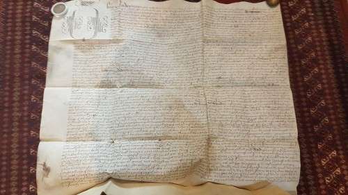 Handwritten Indenture dated 1679. On Vellum.  Concerning property in Bengeworth, England.