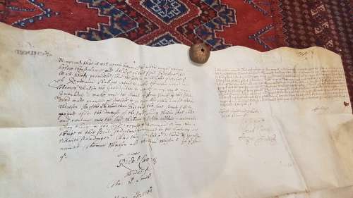 Handwritten Indenture dated 1679. On Vellum.  Concerning property in Bengeworth, England.