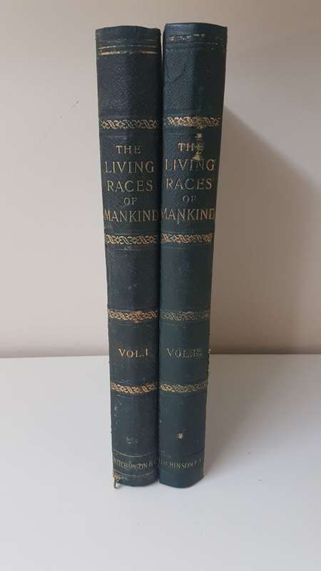The Living Races of Mankind. 2 Volume Set in Decorated Half Leather. Published c. 1900 by Hutchinson