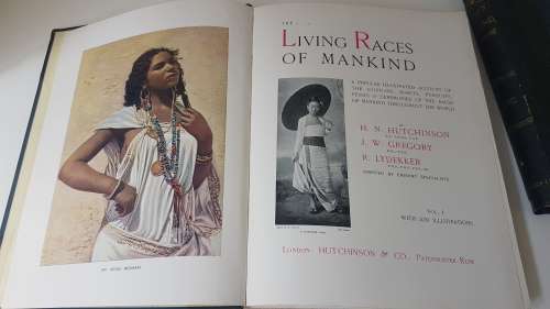 The Living Races of Mankind. 2 Volume Set in Decorated Half Leather. Published c. 1900 by Hutchinson