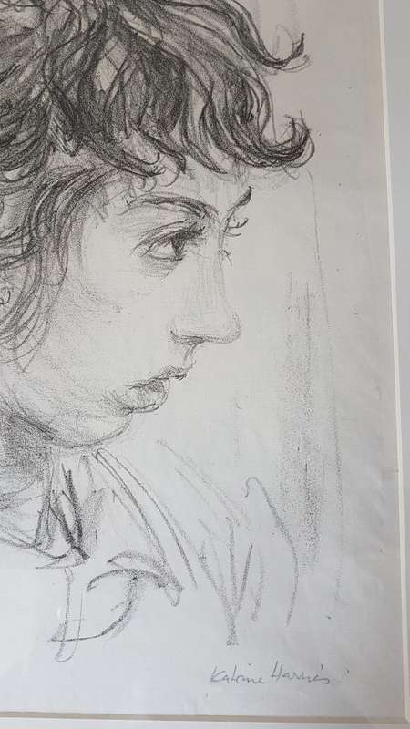 Katrine Harries (1914-1978). Malay Girl . Important Lithograph. SIGNED Limited 48/66