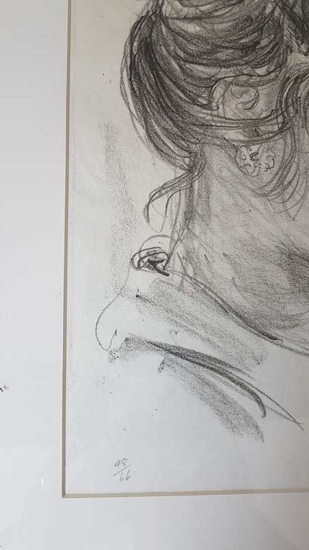 Katrine Harries (1914-1978). Malay Girl . Important Lithograph. SIGNED Limited 48/66