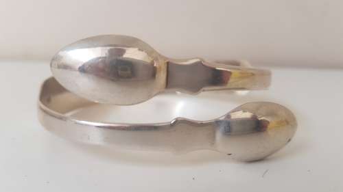 Spoon Bangle. 21 grams, Solid Sterling Silver. Engraved MM and with Full Hallmark, Maker`s Mark. NEW