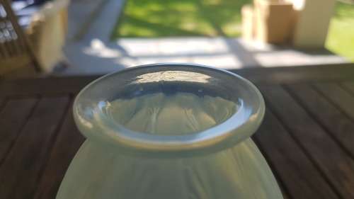 Marius Sabino (1878-1961 ). Art Deco Opalescent Glass Vase. `Ondulation` ( `Ripples`) Design!  1930s