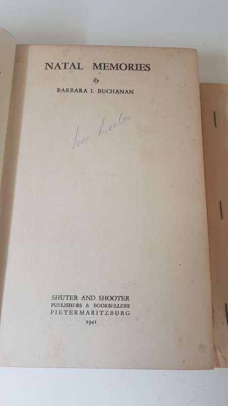 Natal Memories by Barbara Buchanan. With separate index compiled by Eric Rosenthal and Ena Cloete