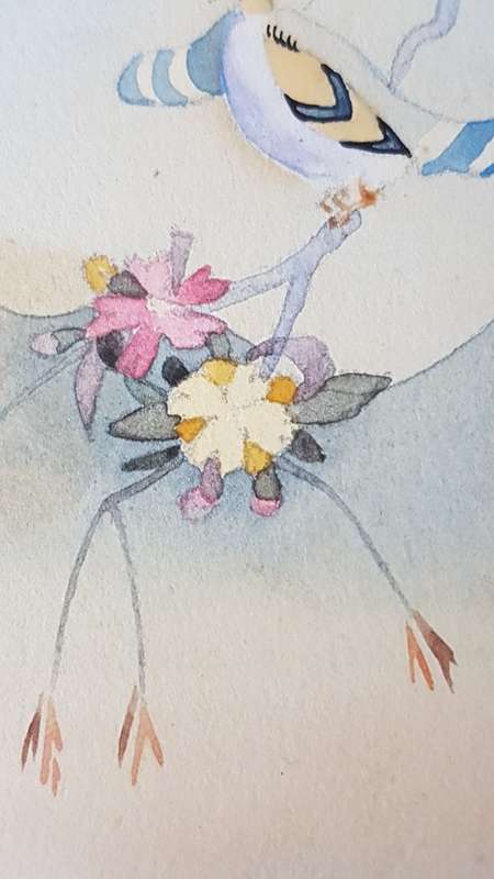 Frank Coombs (1906-1941)  Exquisite Art Deco Fine Watercolour and Enamel. Birds in a flowering tree