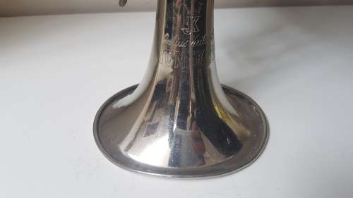 Julius Keilwerth Toneking Trumpet Silver Plated in Original Case. Serial number 28567