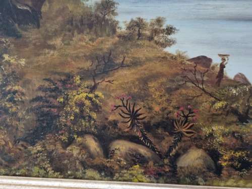 Joseph Forsyth Ingram (1858-1923 ). Crossing the Tugela. Original Oil, Large (75 x 50 cm)  cf Baines