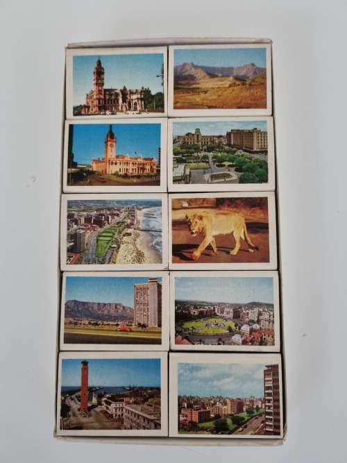 Complete Colour Photos Matchbox Set. South Africa by Machets. 10 full unused matchboxes in slipcase