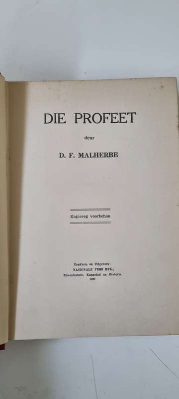 Die Profeet, Eerste Uitgawe. deur D.F. Malherbe