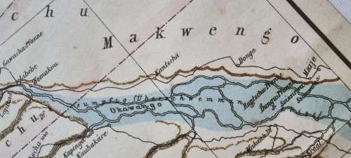 German 1904 War Map of Caprivi area, Kriegskarte von Deutsch-Sudwestafrika. 1987 National Archives