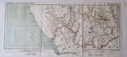 German 1904 War Map Richtersveld , Kriegskarte von Deutsch-Sudwestafrika. 1987 National Archives