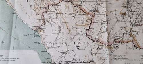 German 1904 War Map Richtersveld , Kriegskarte von Deutsch-Sudwestafrika. 1987 National Archives